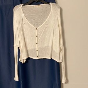 Cream long sleeve top